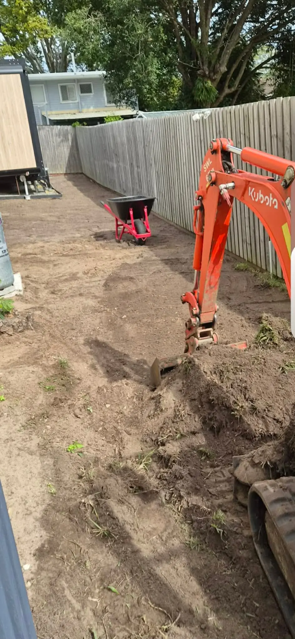 Backyard levelling excavation Brisbane QLD