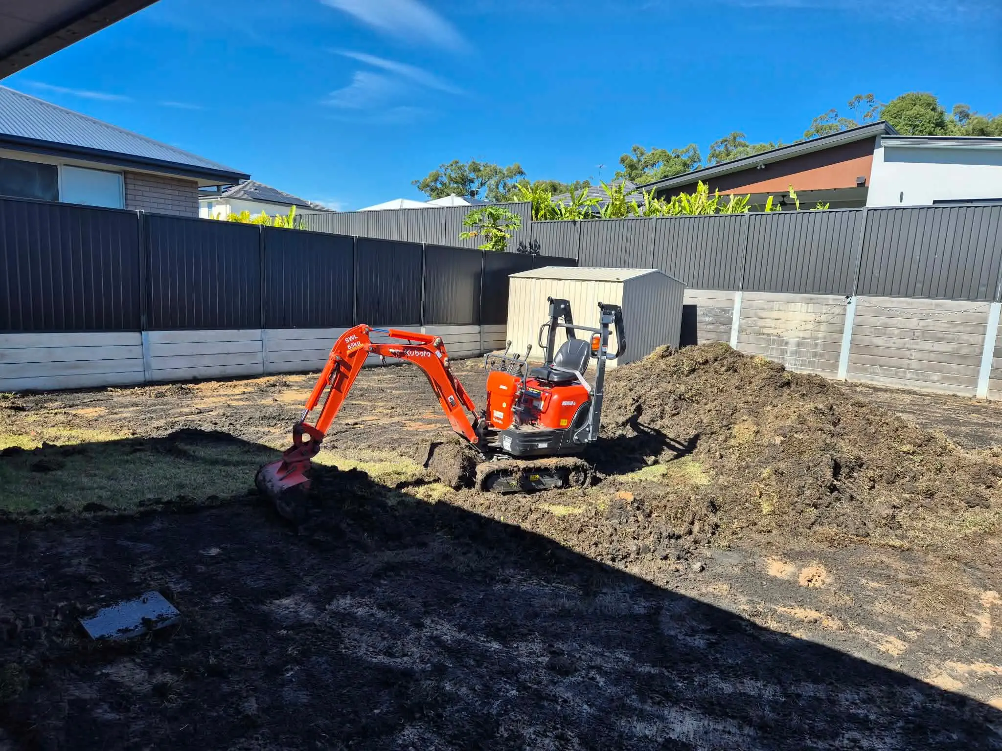 Backyard site clearing excavation Brisbane QLD