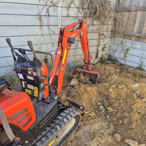 small excavator backyard Brisbane
